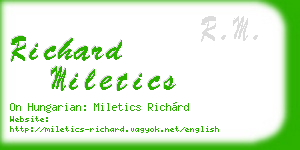 richard miletics business card